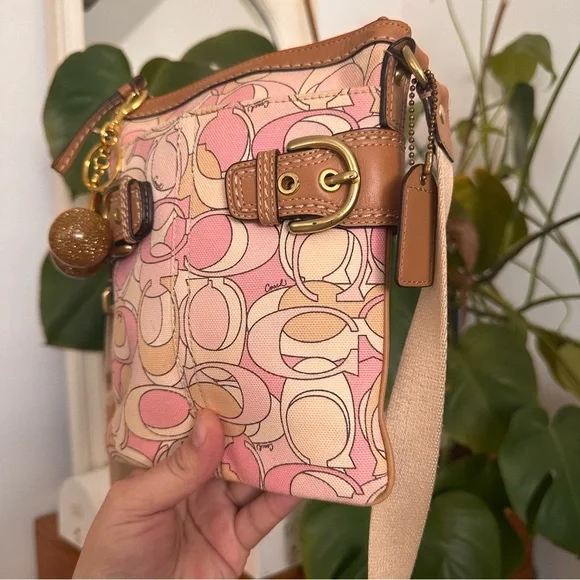 Y2k Coach Pink and Tan Crossbody Bag - Picture 3 of 8